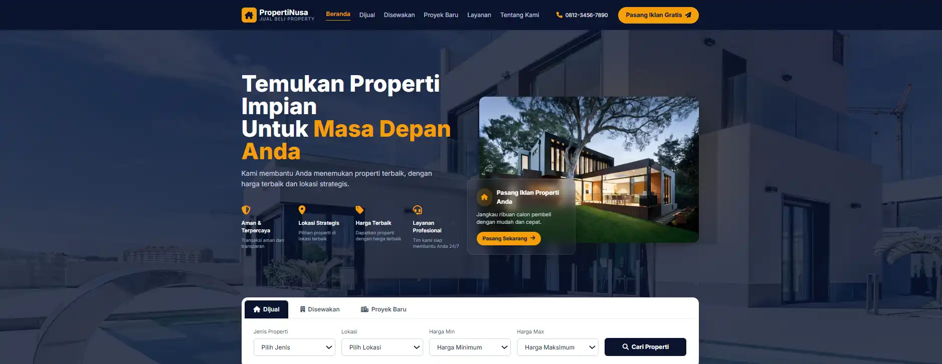 Contoh Website Property Buatan Roketer